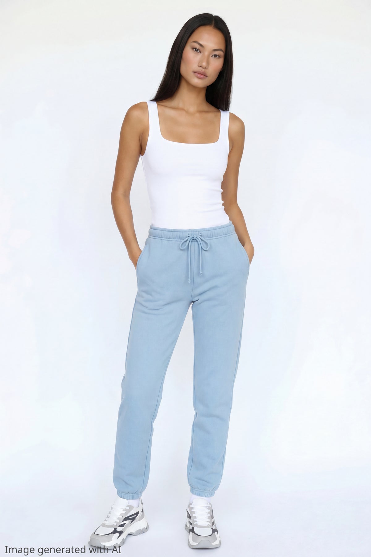 Fleece Slim Jogger - Light Blue