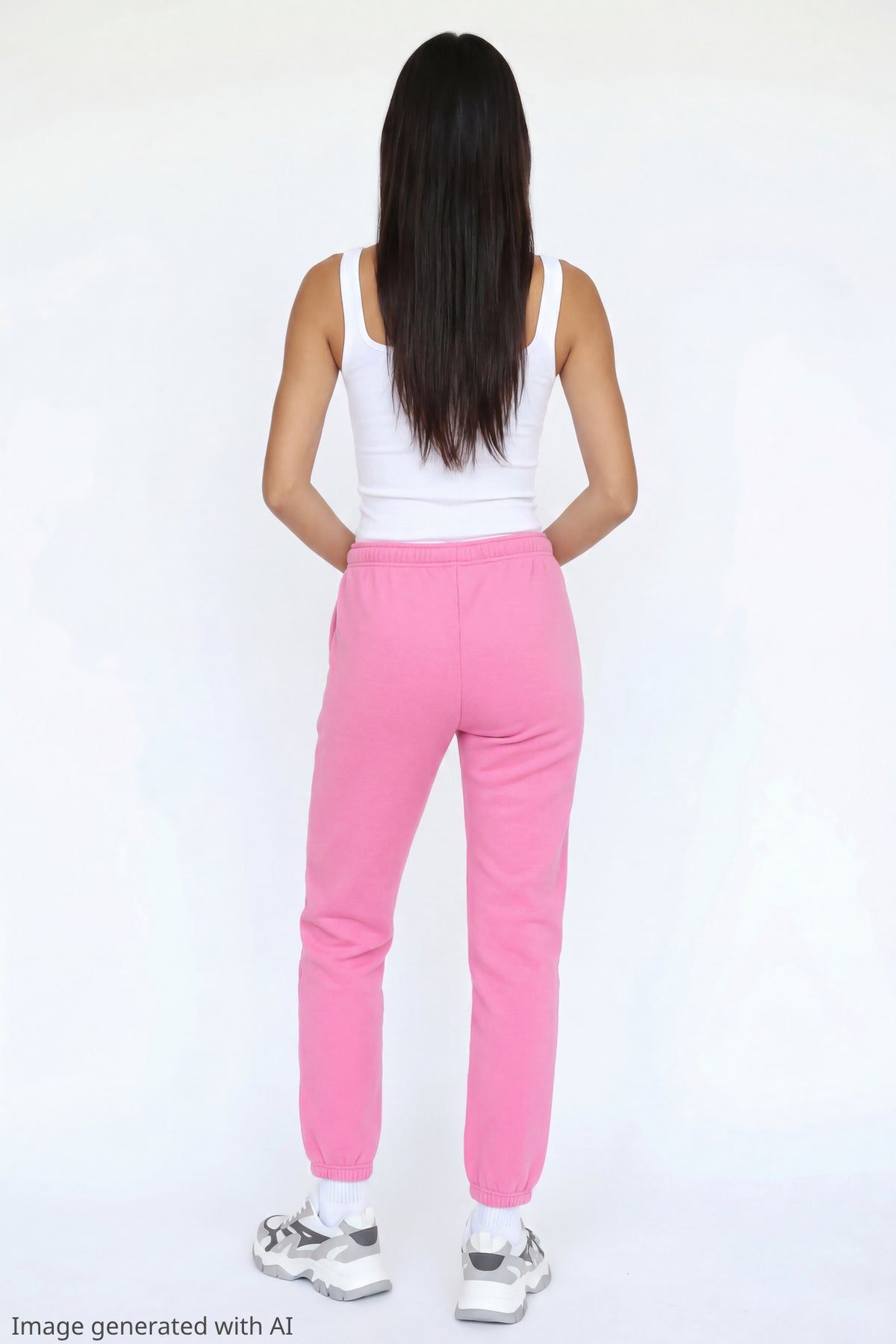 Alt View 2. Fleece Slim Jogger - Pink