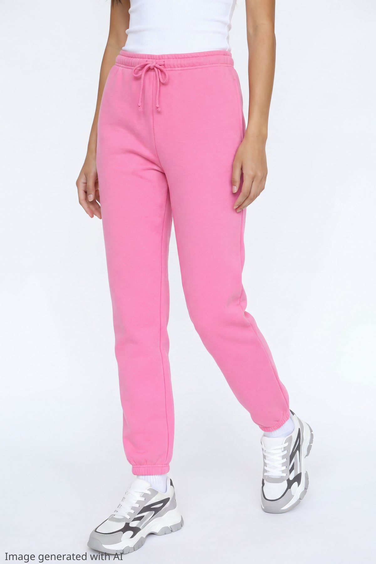 Alt View 3. Fleece Slim Jogger - Pink