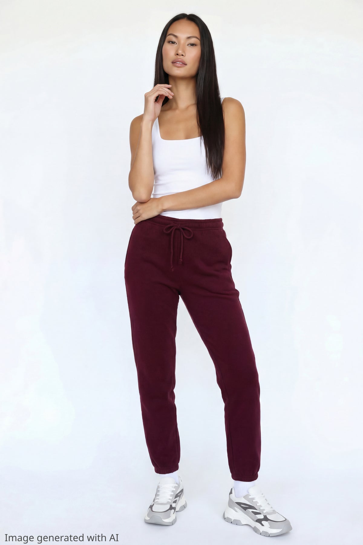 Fleece Slim Jogger - Burgundy