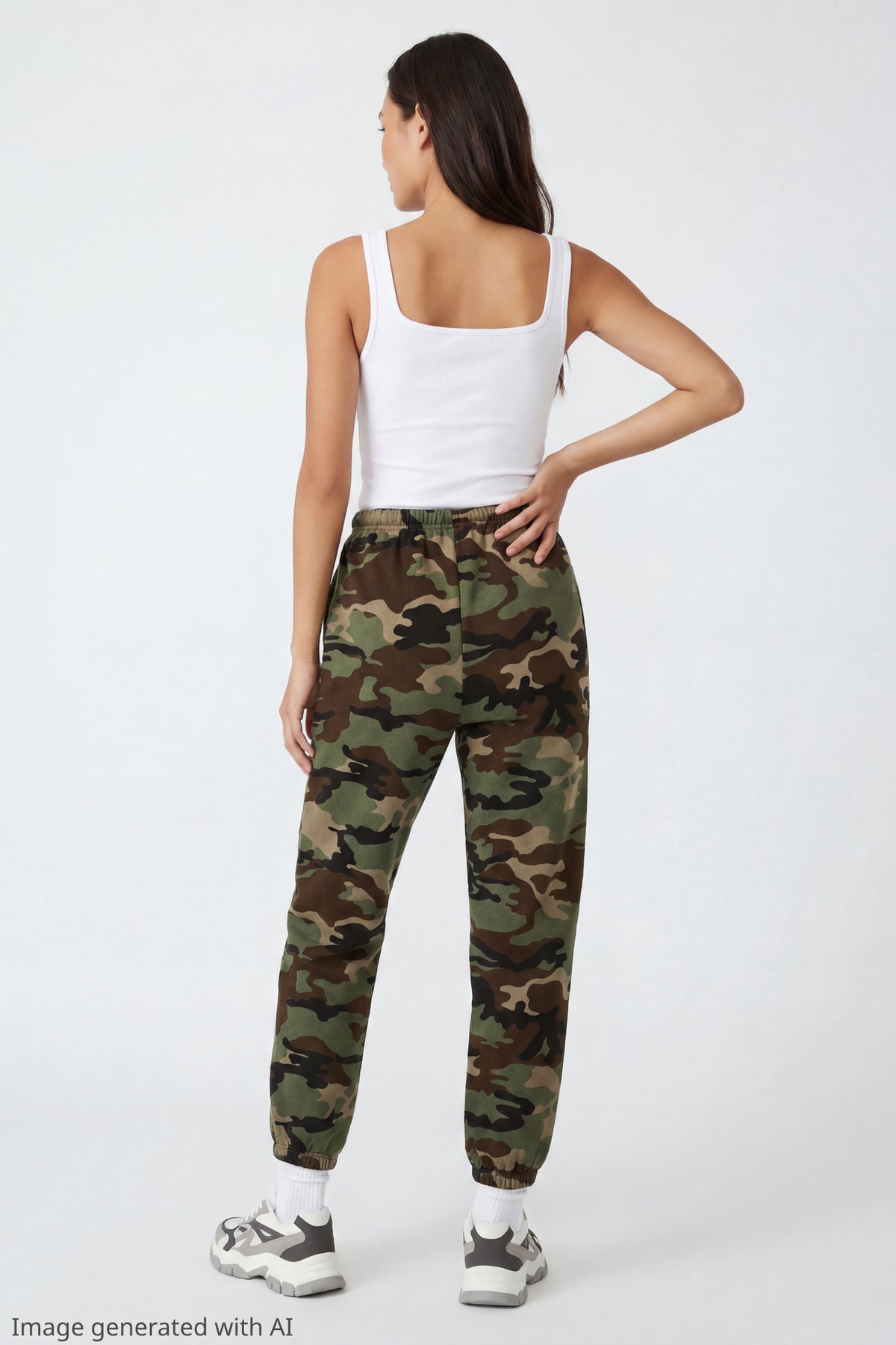 Alt View 2. Fleece Slim Jogger - Camouflage