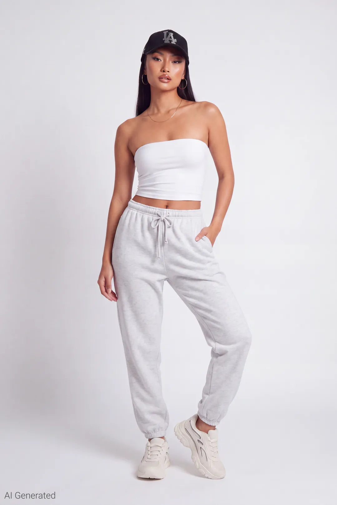 Fleece Low Rise Slim Fit Jogger - Light Grey