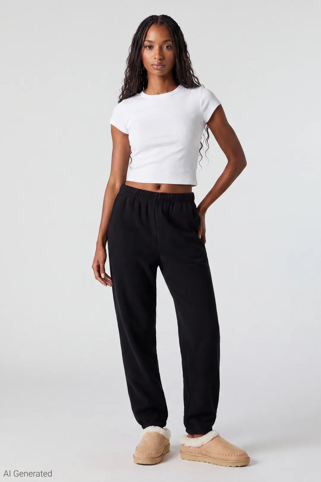 Fleece Boyfriend Jogger - Black