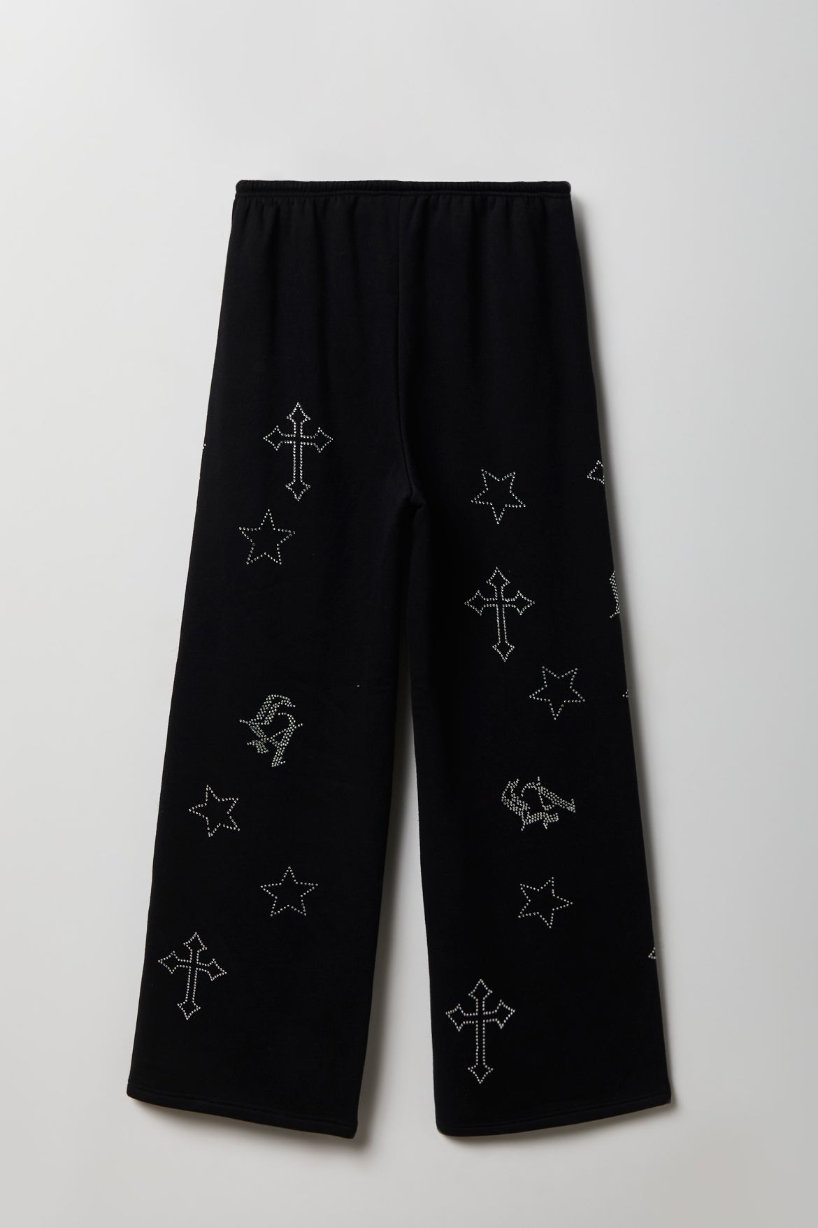 Alt View 5. Fleece Graphic Wide Leg Sweatpant - Black