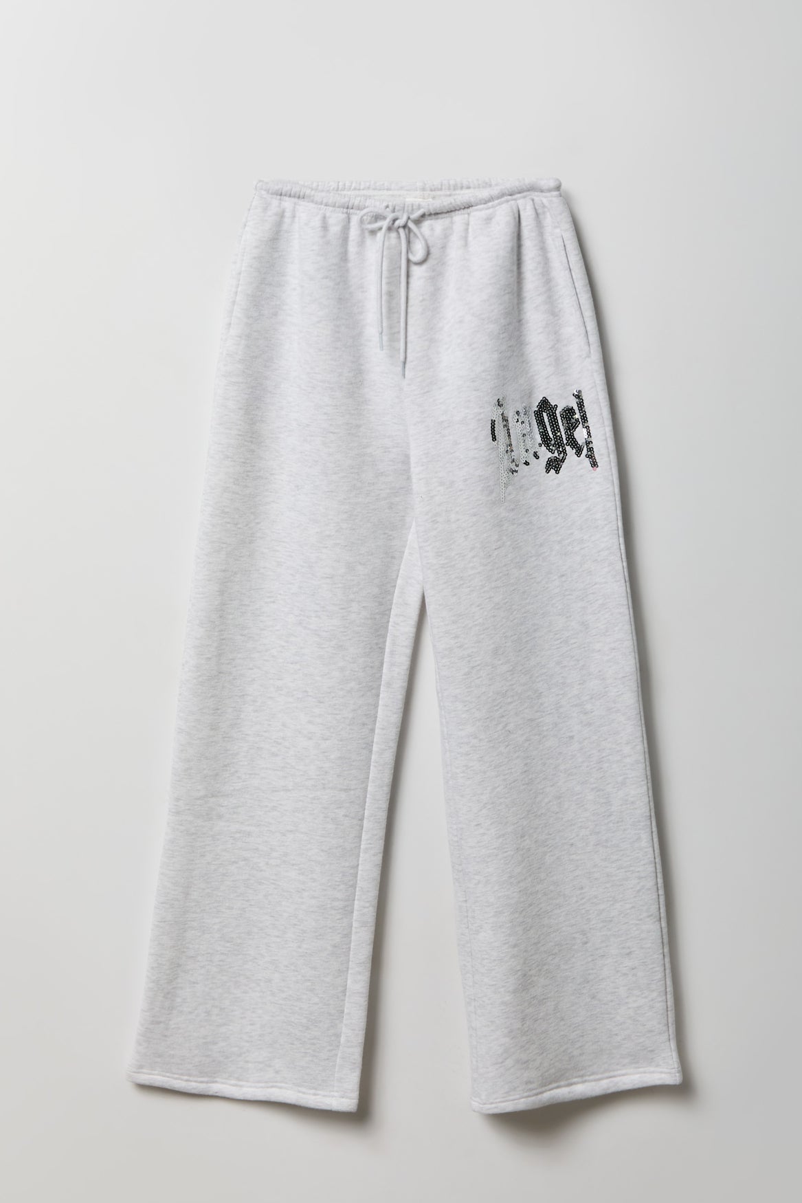 Alt View 4. Fleece Graphic Wide Leg Sweatpant - Light Grey