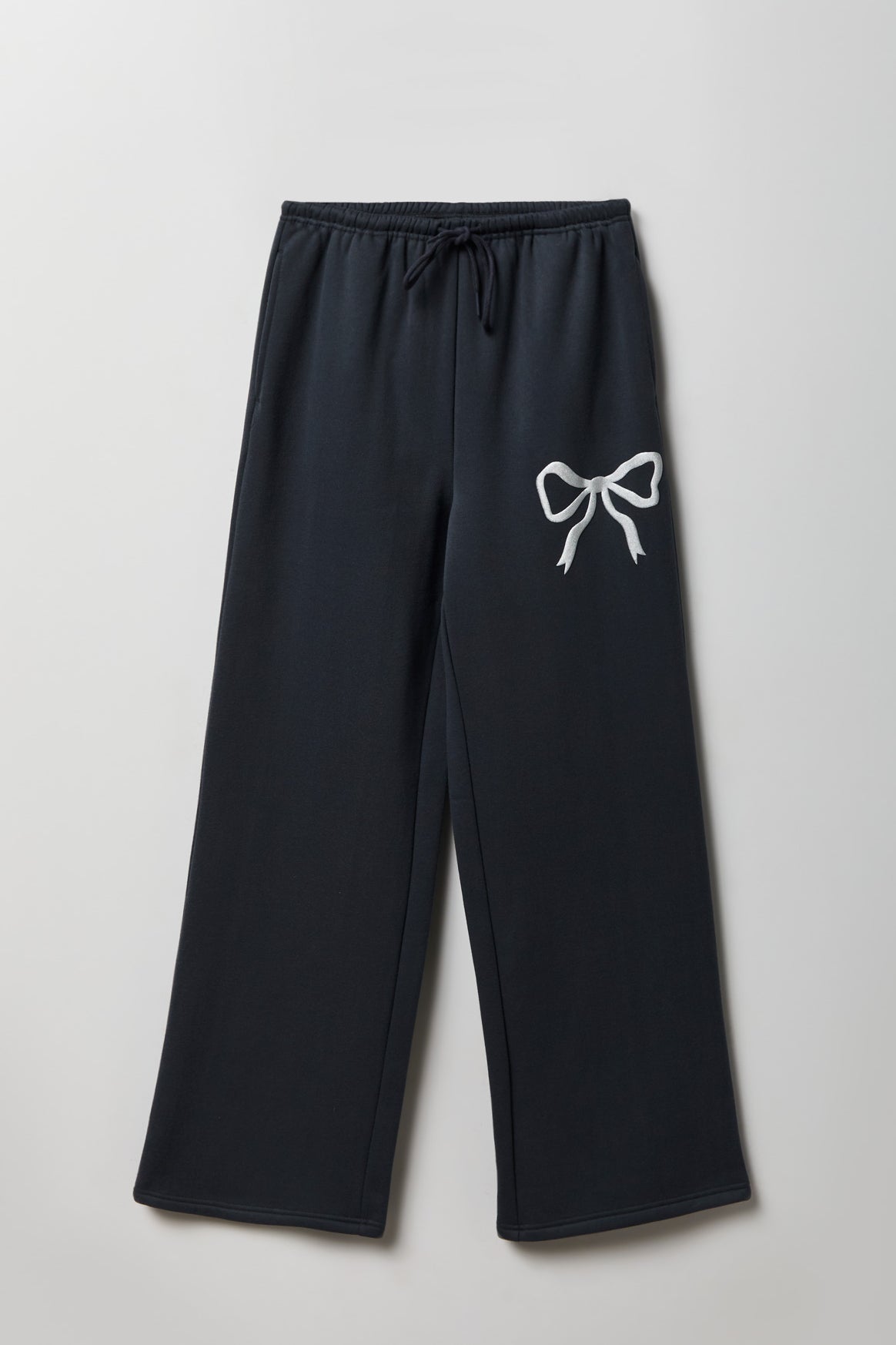 Fleece Graphic Wide Leg Sweatpant - Silver