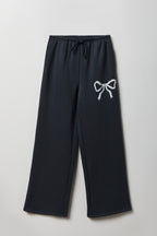 Fleece Graphic Wide Leg Sweatpant