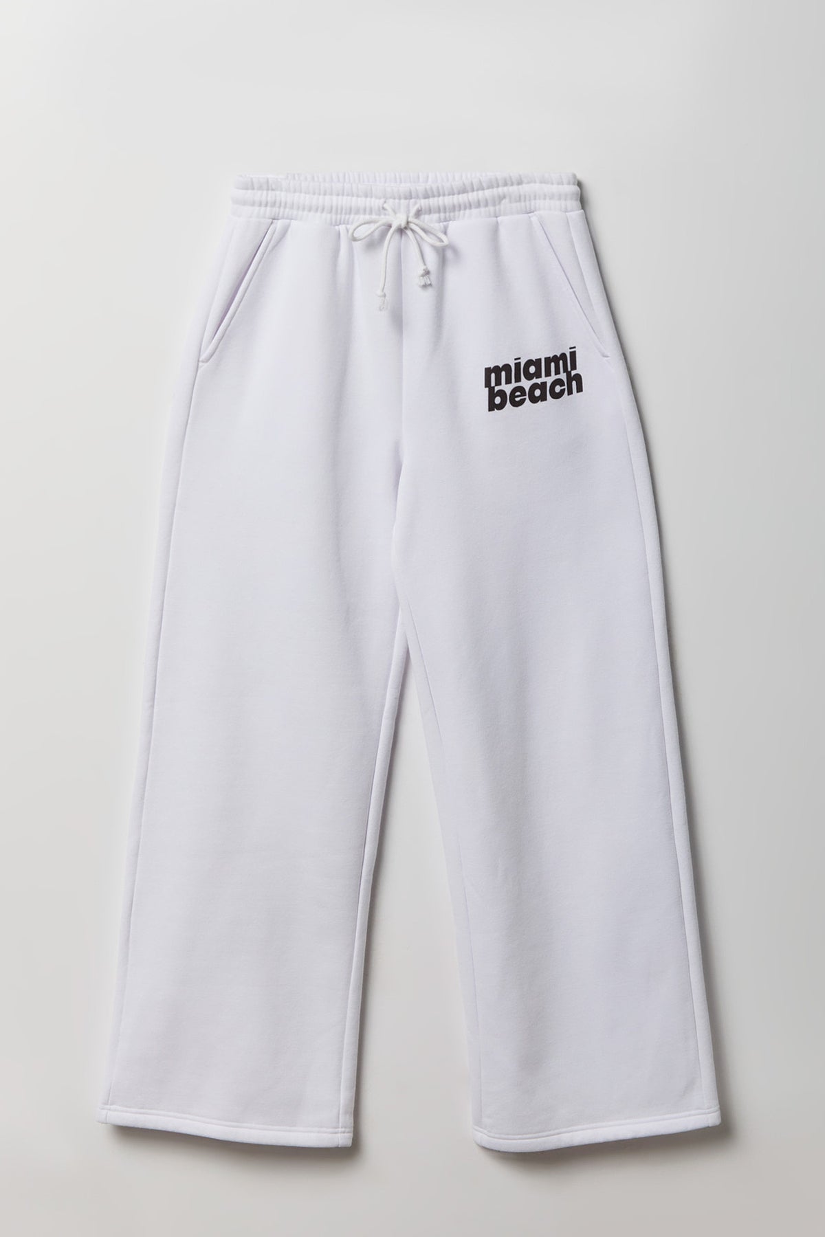 Graphic Fleece Ultra Wide Leg Sweatpant - White