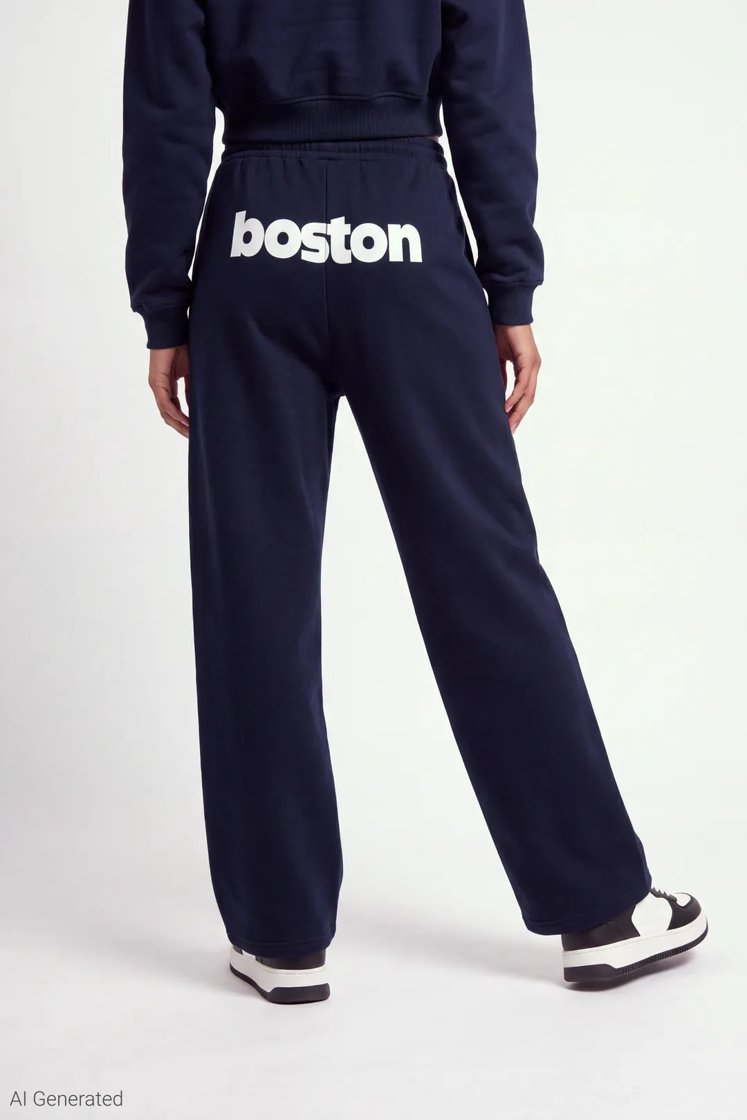 Alt View 3. Graphic Fleece Ultra Wide Leg Sweatpant - Dark Blue