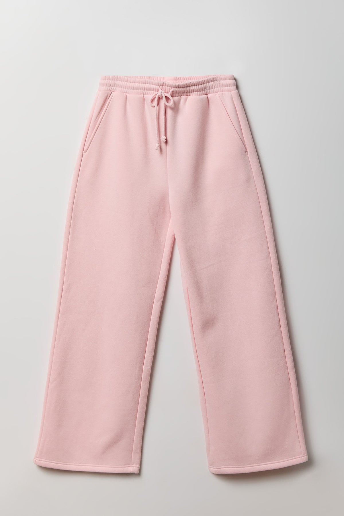 Graphic Fleece Ultra Wide Leg Sweatpant - Light Pink