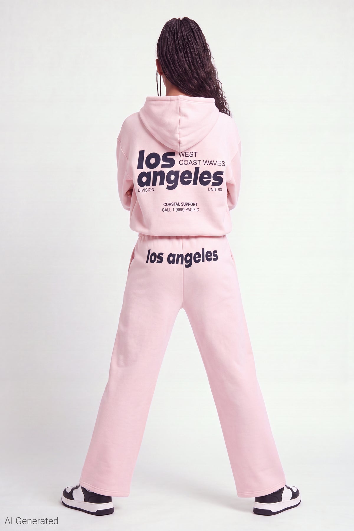 Alt View 2. Graphic Fleece Ultra Wide Leg Sweatpant - Light Pink