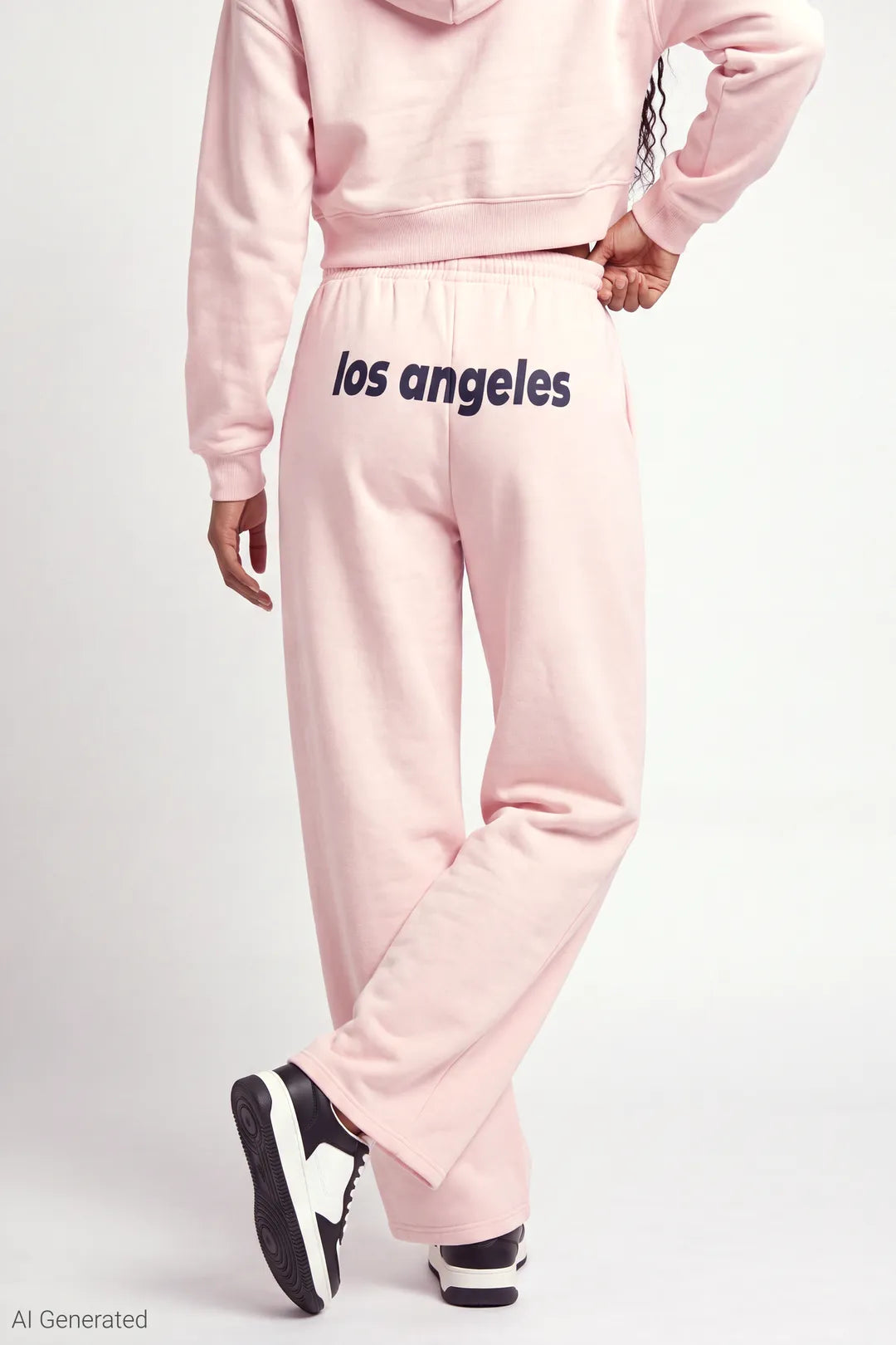 Alt View 3. Graphic Fleece Ultra Wide Leg Sweatpant - Light Pink
