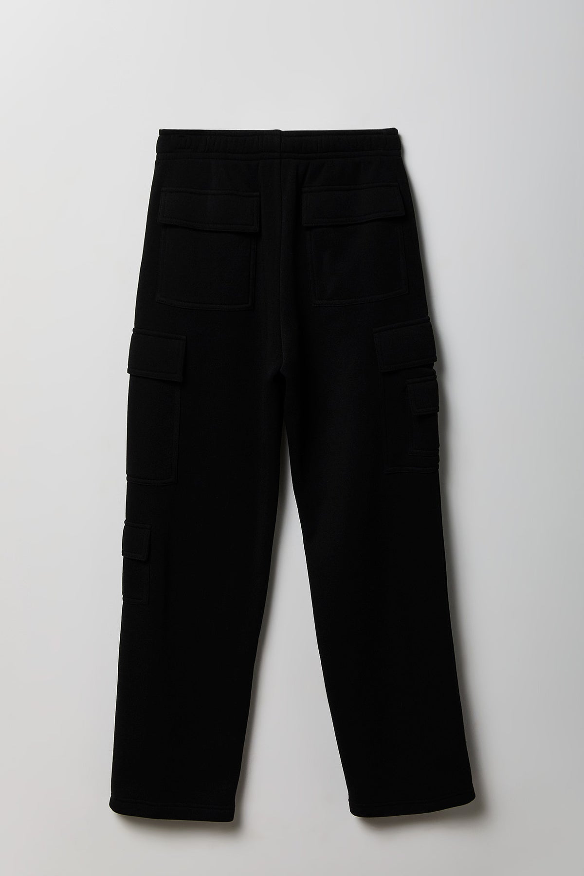 Alt View 5. Fleece Low Rise Wide Leg Cargo Sweatpant - Black