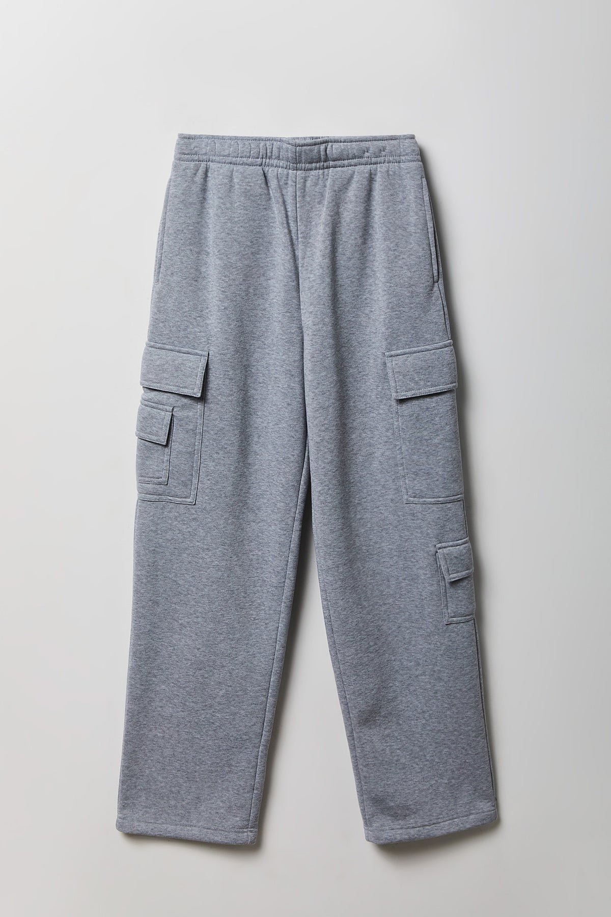 Alt View 4. Fleece Low Rise Wide Leg Cargo Sweatpant - Heather Grey