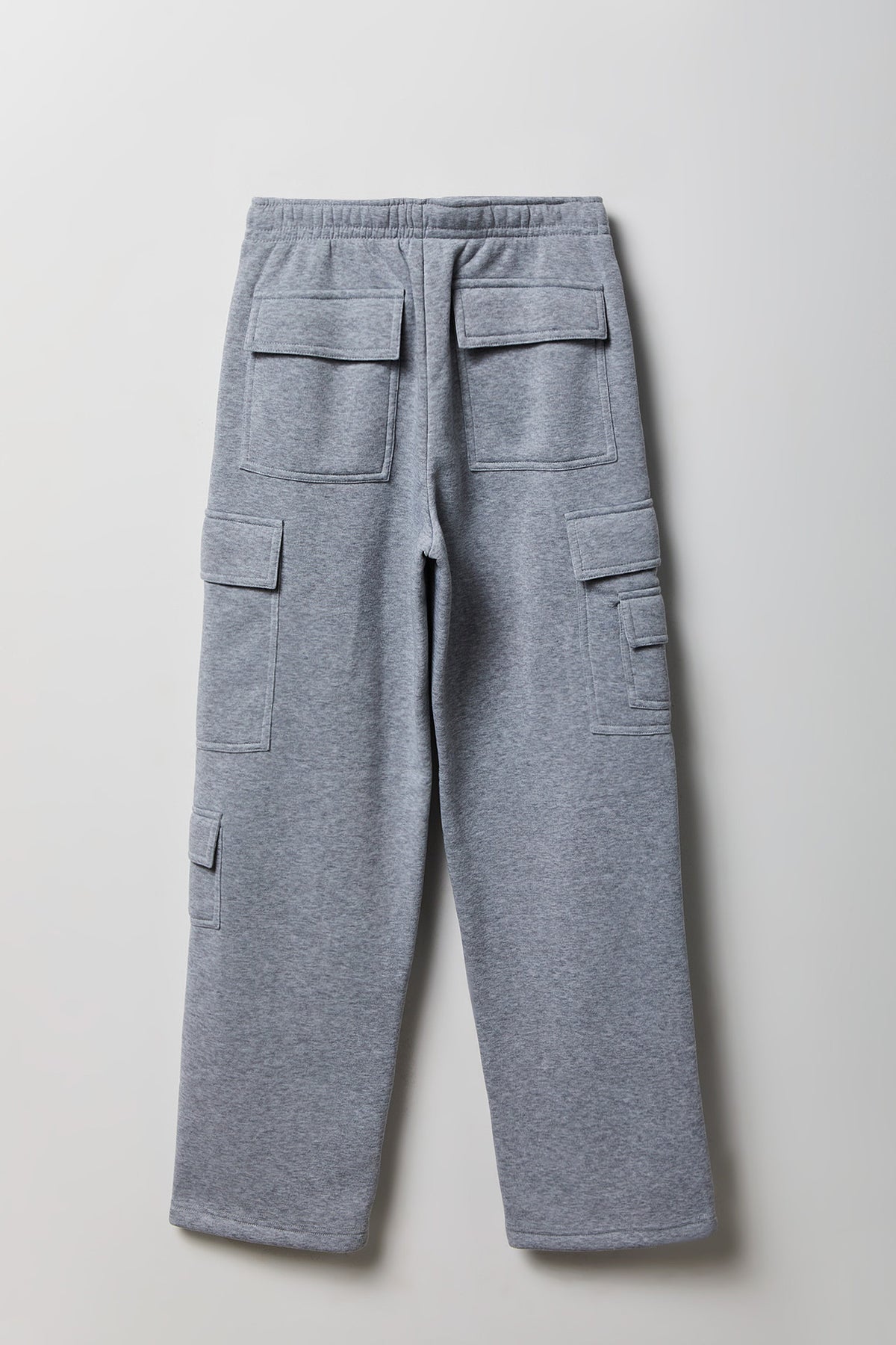 Alt View 5. Fleece Low Rise Wide Leg Cargo Sweatpant - Heather Grey