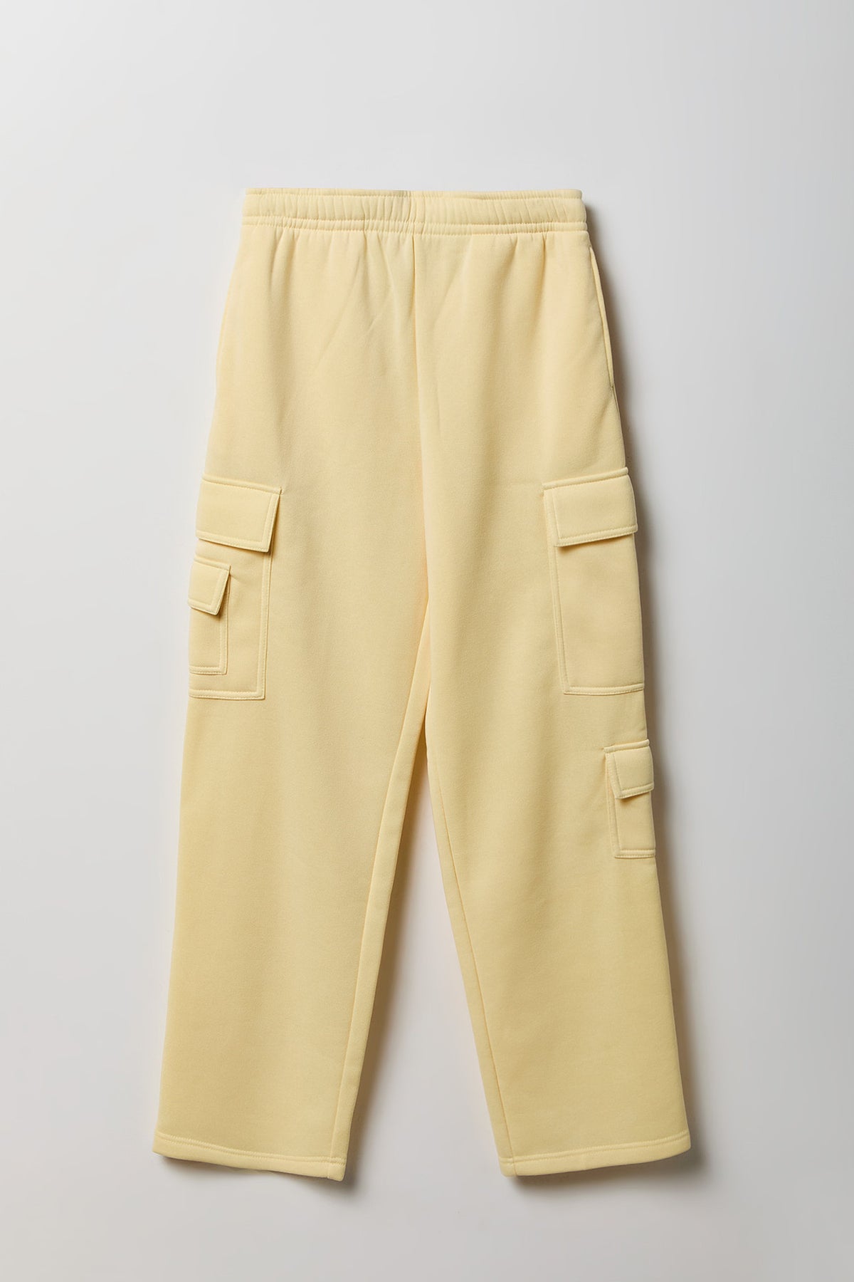 Alt View 5. Fleece Low Rise Wide Leg Cargo Sweatpant - Yellow
