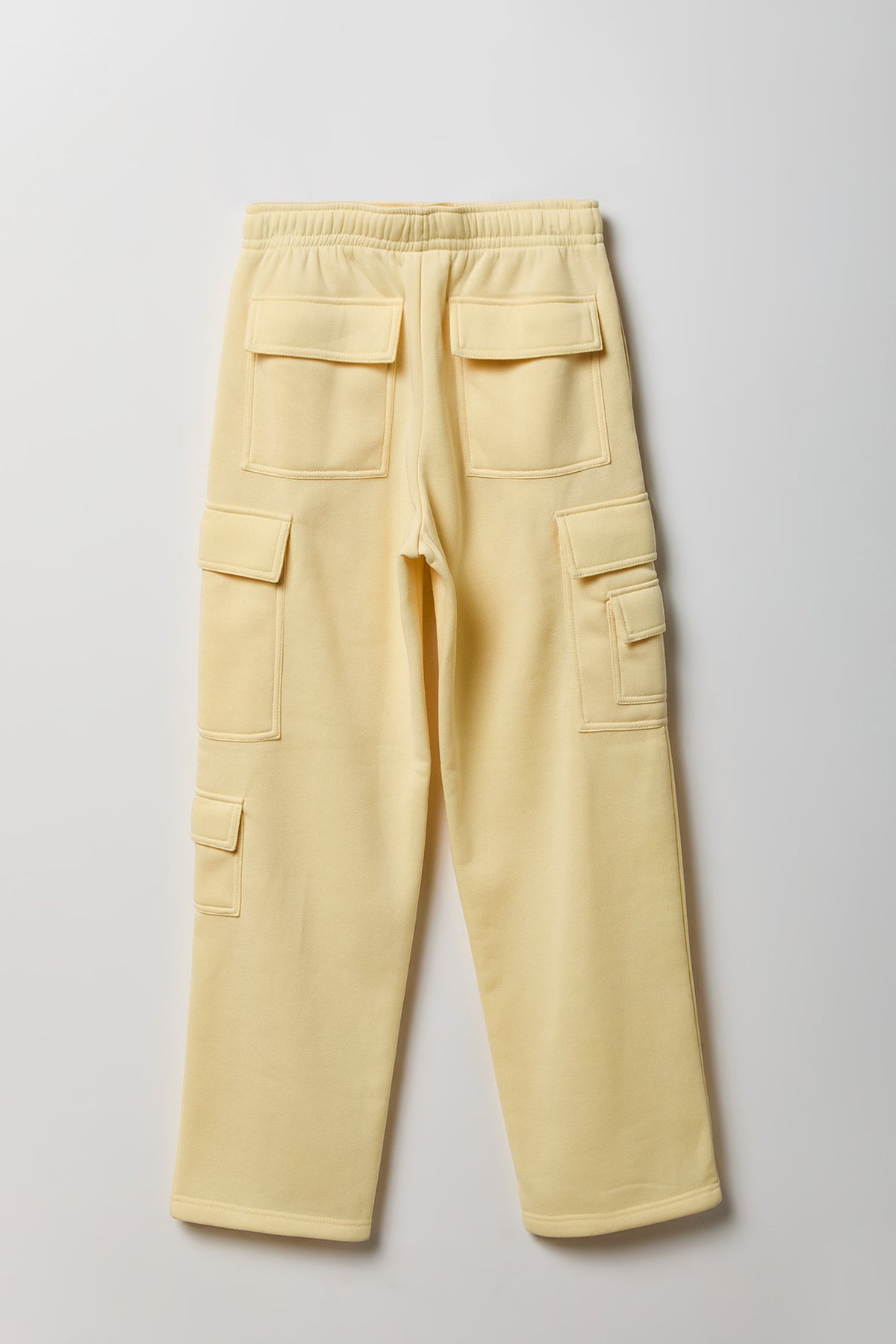 Alt View 4. Fleece Low Rise Wide Leg Cargo Sweatpant - Yellow