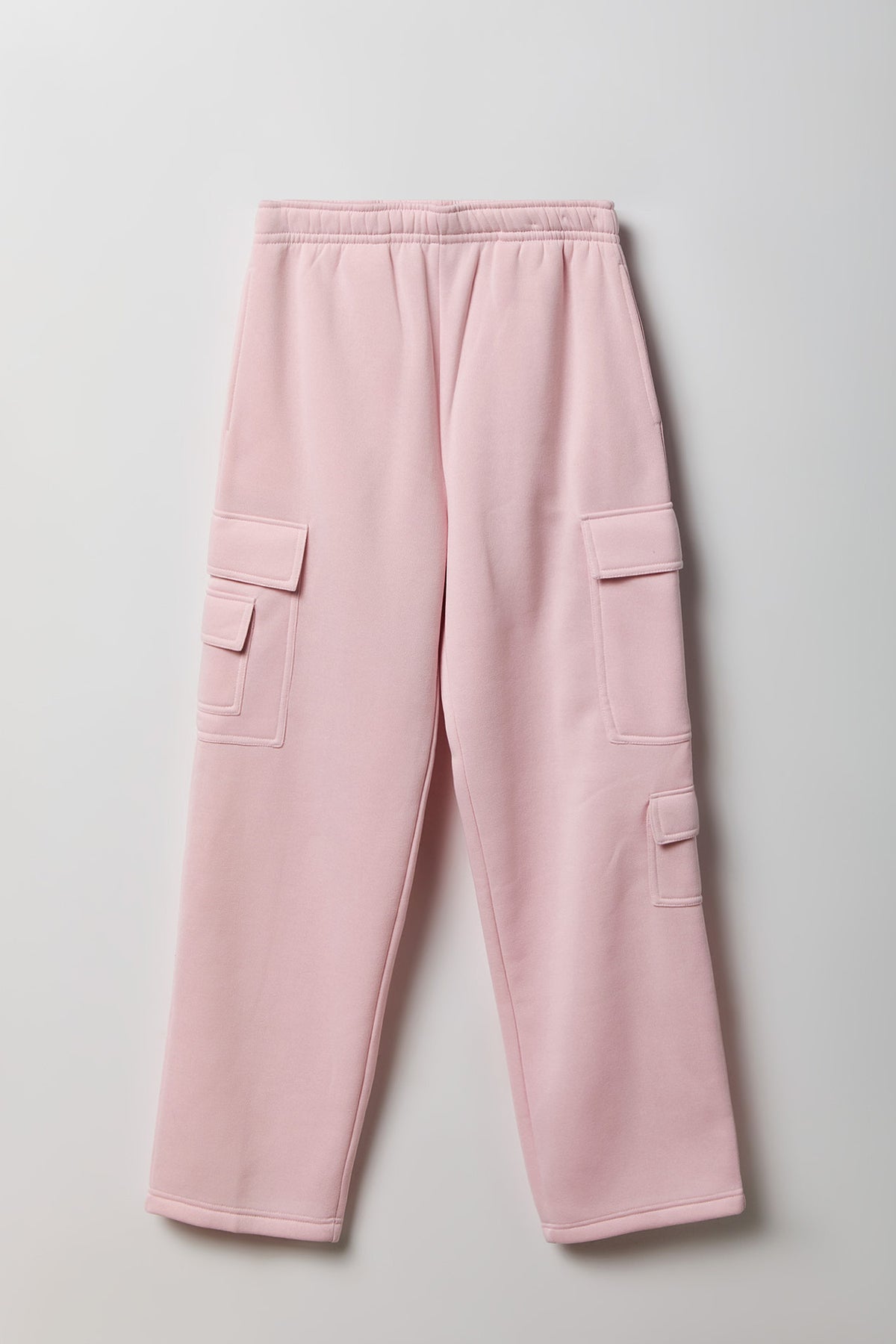 Alt View 4. Fleece Low Rise Wide Leg Cargo Sweatpant - Light Pink