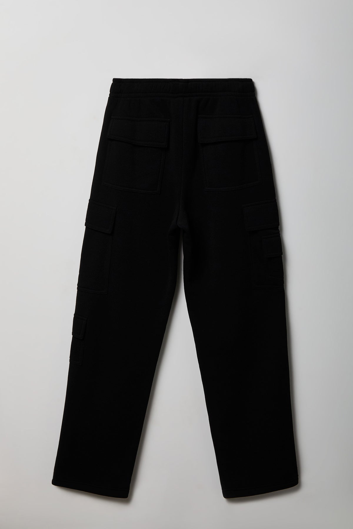 Alt View 4. Fleece Low Rise Cargo Sweatpant - Black