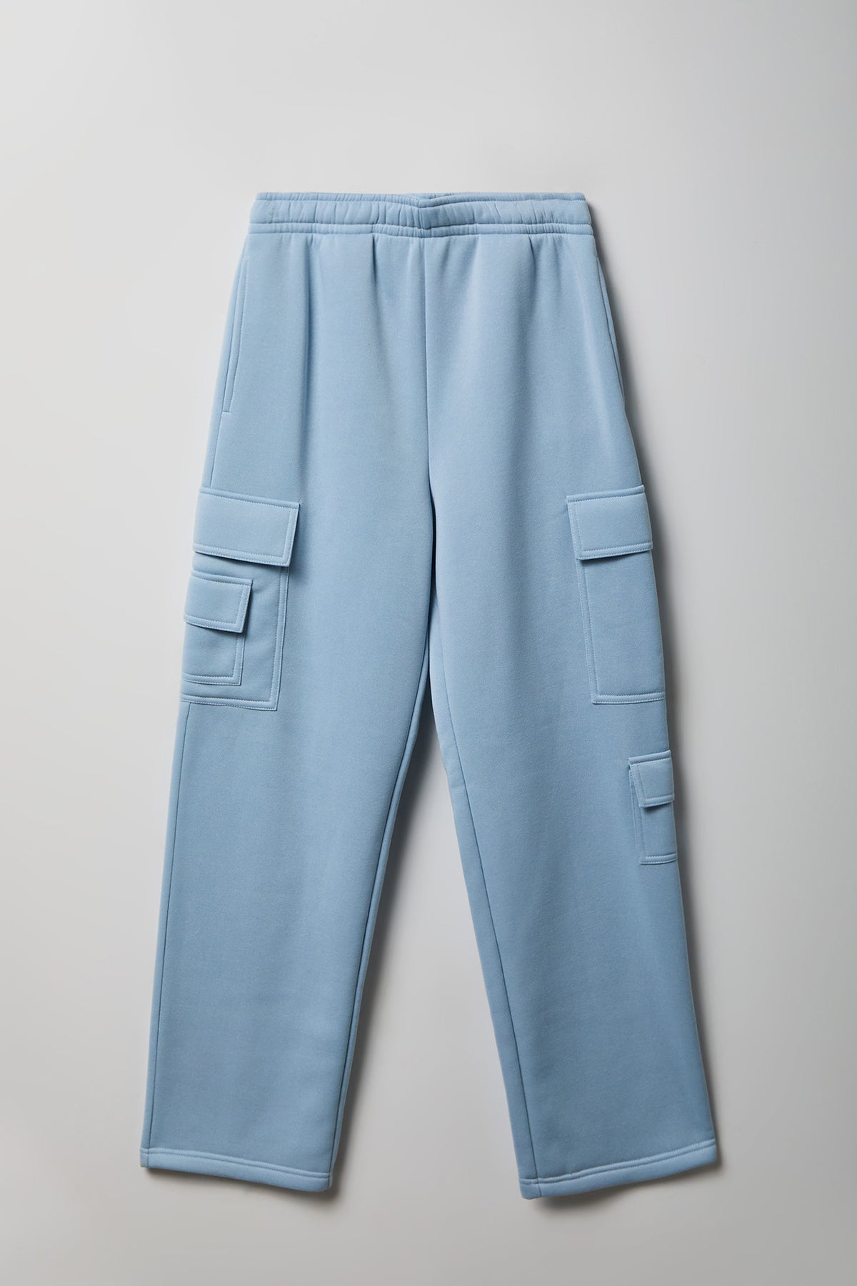Alt View 4. Fleece Low Rise Cargo Sweatpant - Light Blue