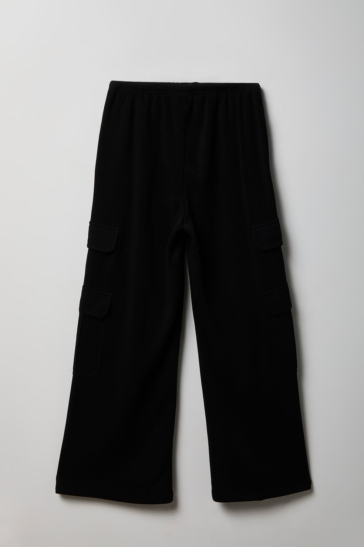 Alt View 2. Fleece Ultra-Wide Cargo Sweatpant - Black