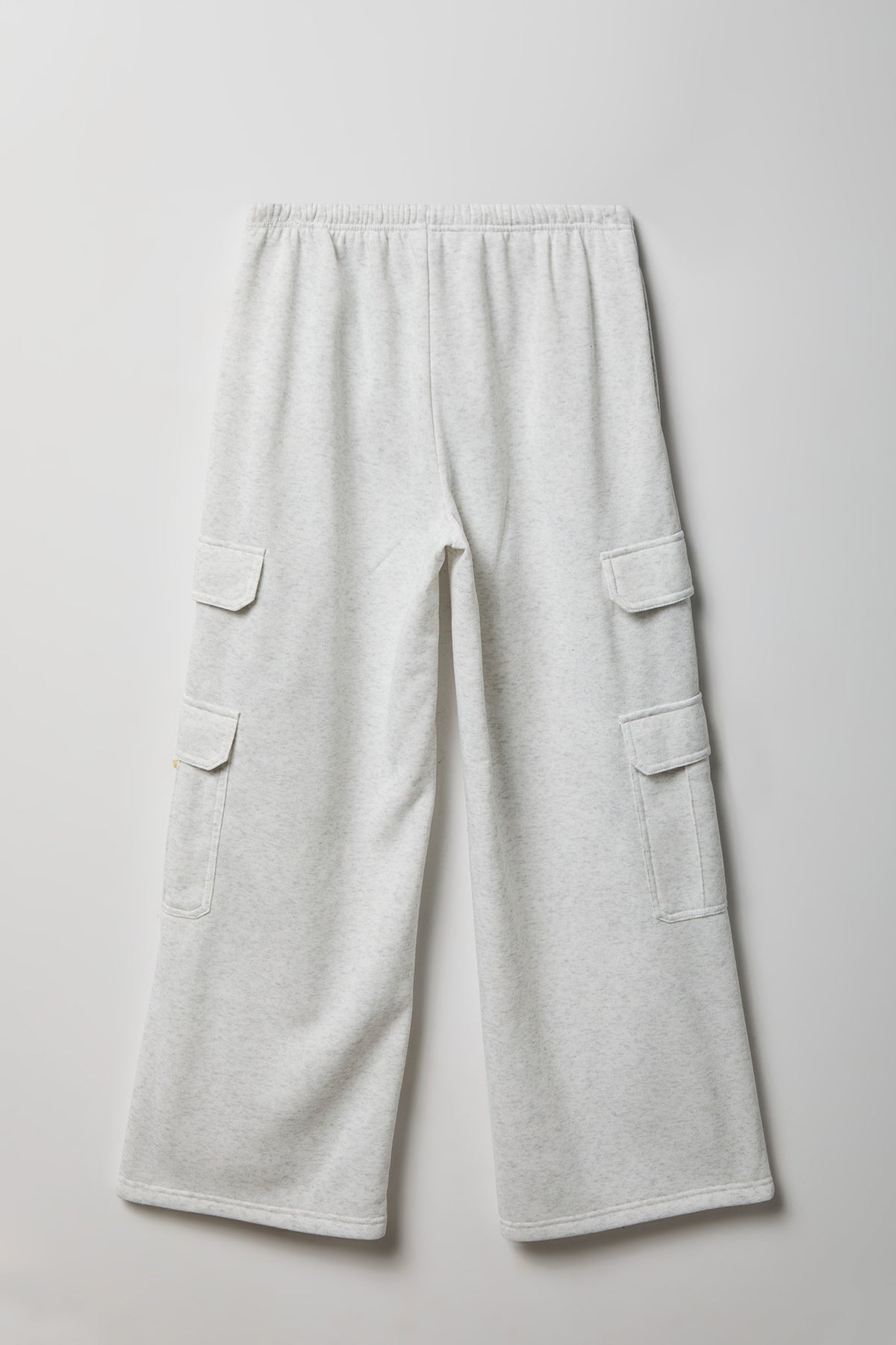Alt View 2. Fleece Ultra-Wide Cargo Sweatpant - Light Grey