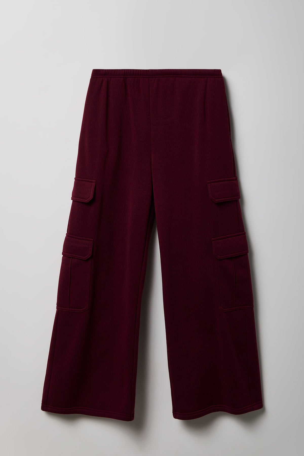 Fleece Ultra-Wide Cargo Sweatpant - Burgundy