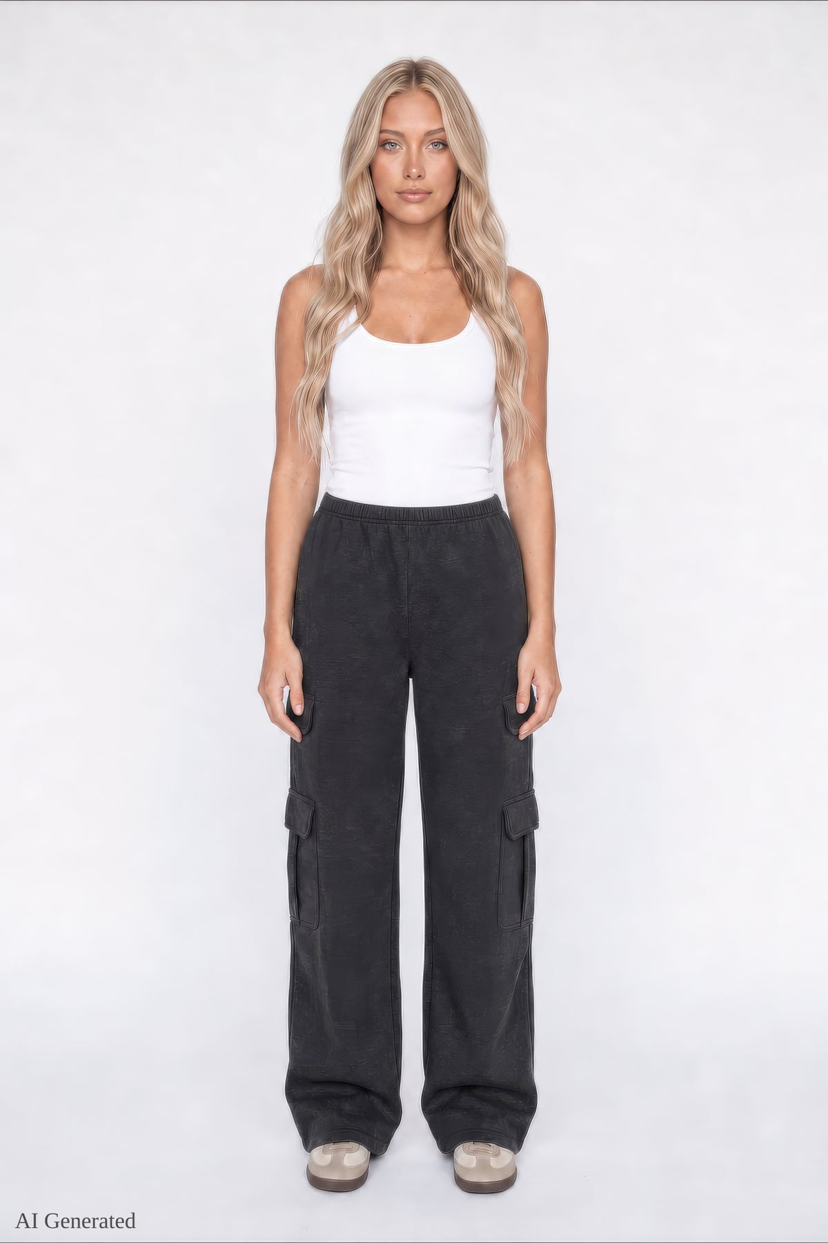 Fleece Ultra-Wide Cargo Sweatpant - Charcoal