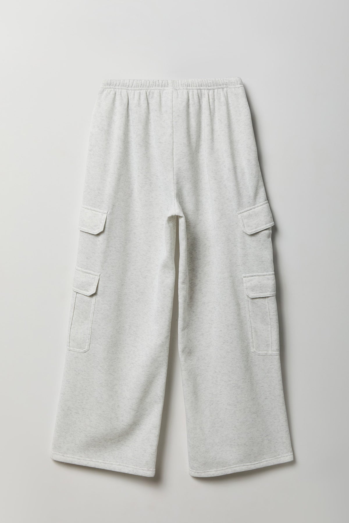 Alt View 4. Fleece Ultra Wide Cargo Sweatpant - Light Grey
