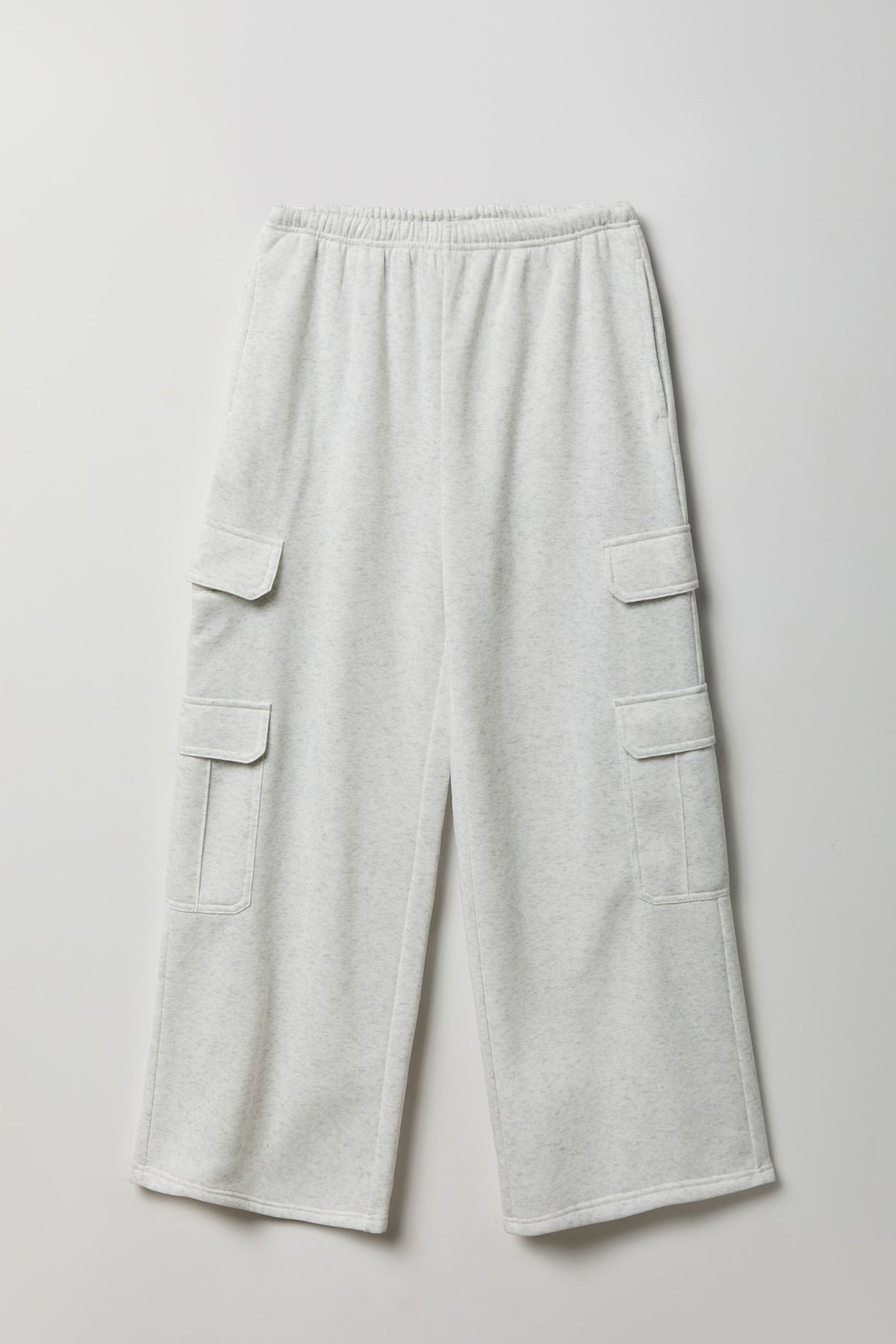 Alt View 5. Fleece Ultra Wide Cargo Sweatpant - Light Grey