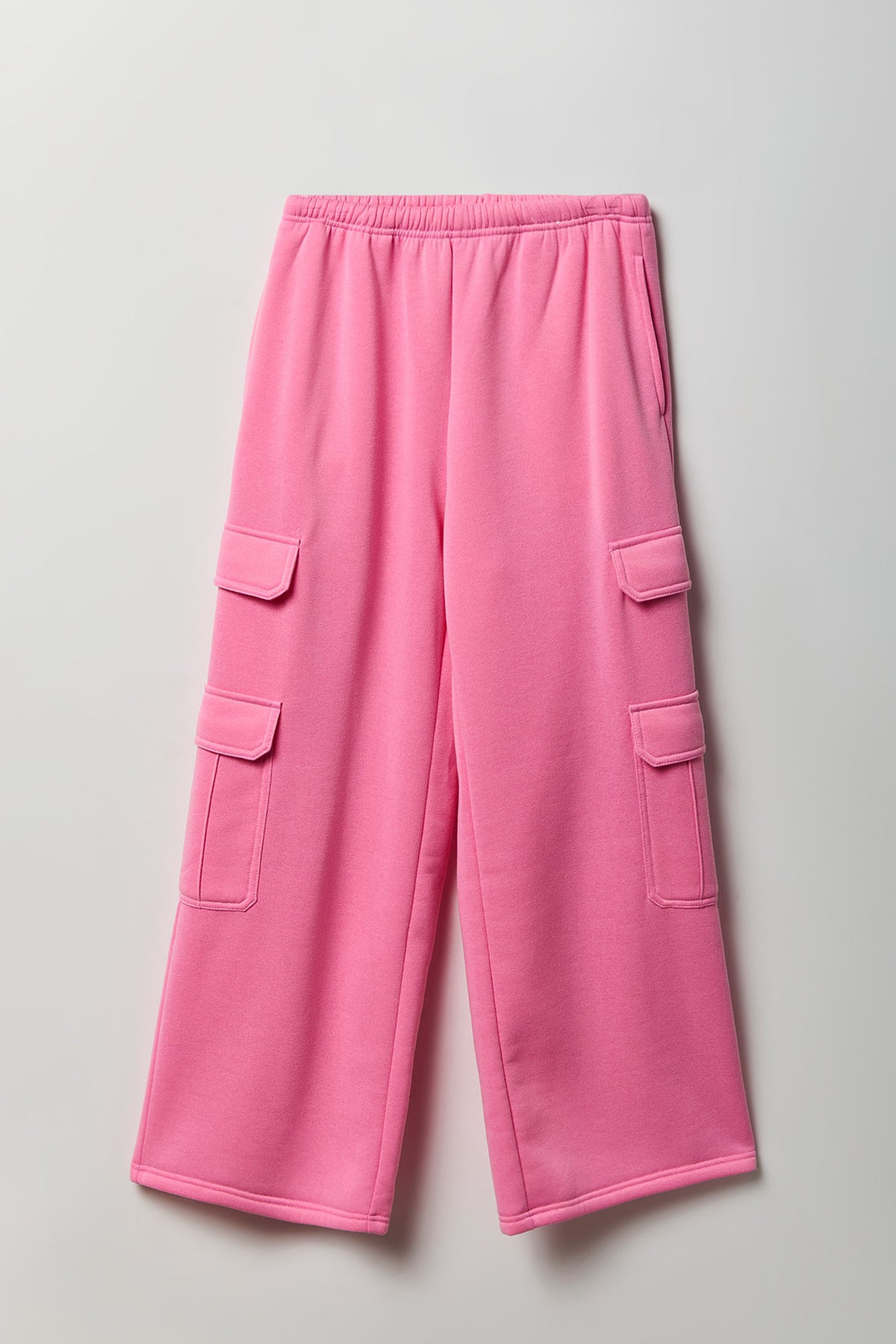 Alt View 4. Fleece Ultra Wide Cargo Sweatpant - Pink