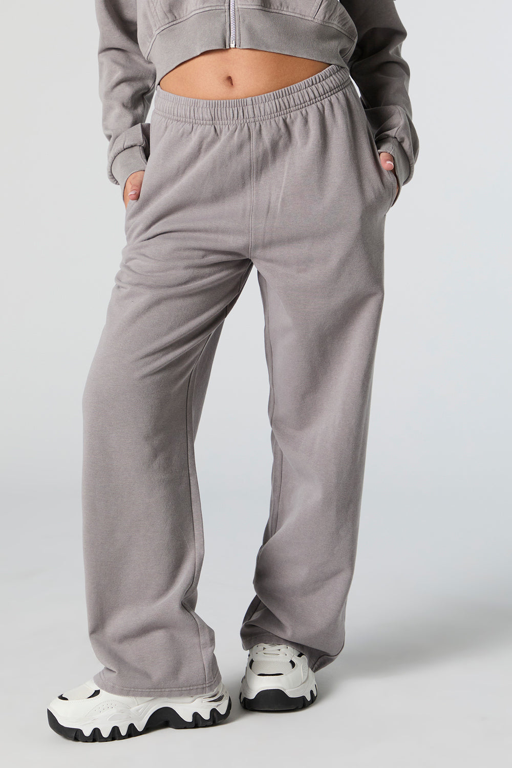 Fleece Washed Wide Leg Sweatpant Fleece Washed Wide Leg Sweatpant 6