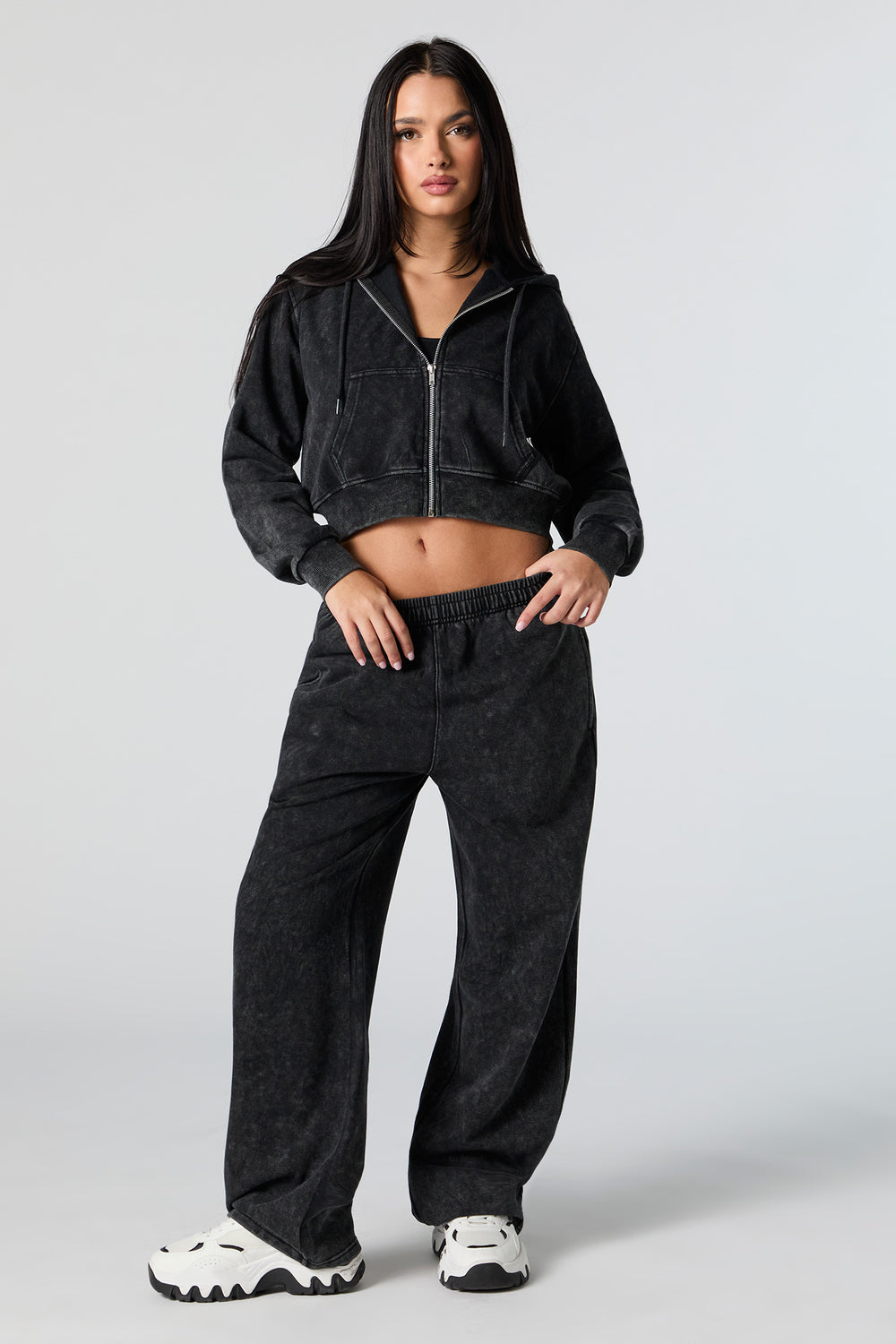 Fleece Washed Wide Leg Sweatpant Fleece Washed Wide Leg Sweatpant 8