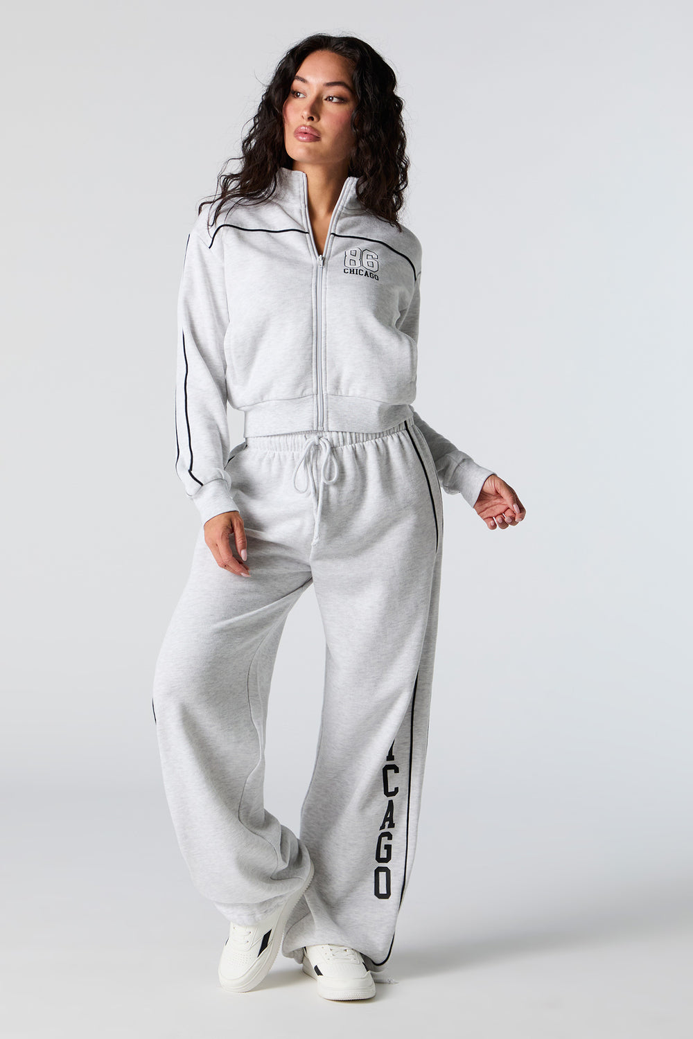 Graphic Fleece Wide Leg Self Tie Sweatpant Graphic Fleece Wide Leg Self Tie Sweatpant 8