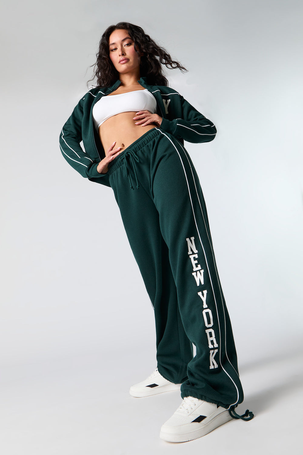 Graphic Fleece Wide Leg Self Tie Sweatpant Graphic Fleece Wide Leg Self Tie Sweatpant 1