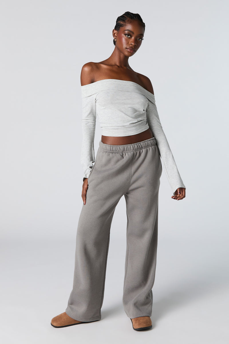 Fleece Wide Leg Sweatpant