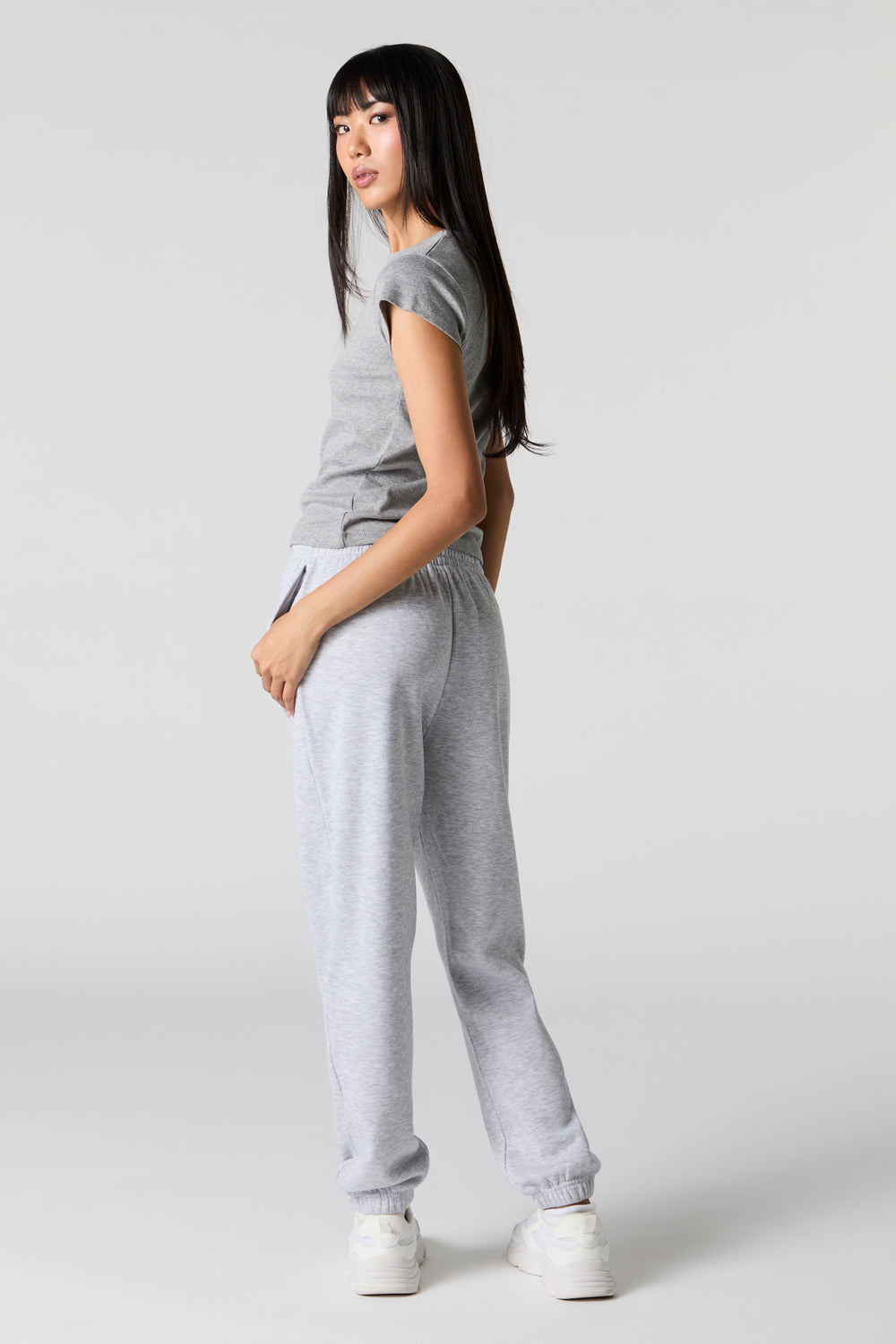 High Rise Solid Fleece Jogger High Rise Solid Fleece Jogger 9