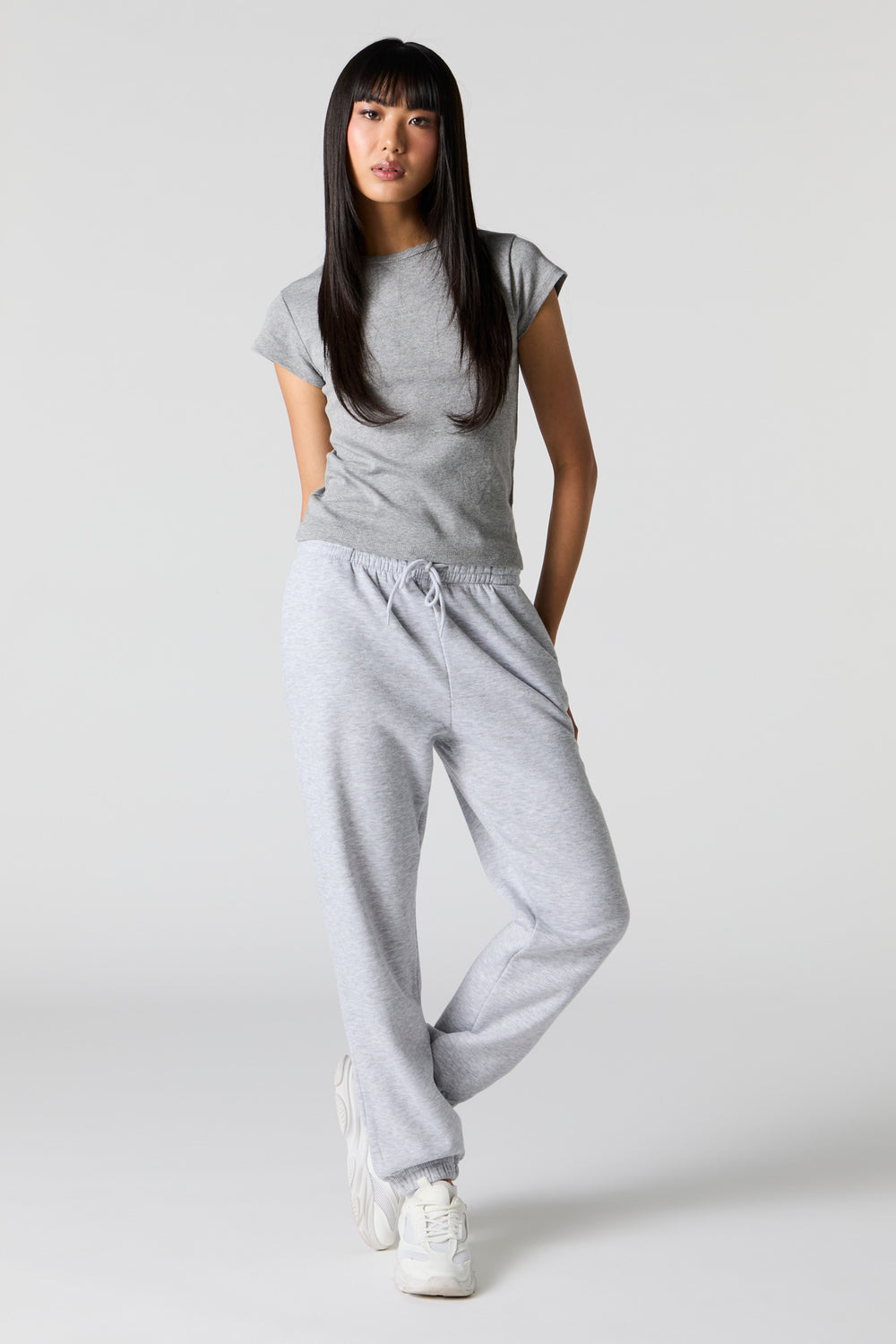 High Rise Solid Fleece Jogger High Rise Solid Fleece Jogger 7