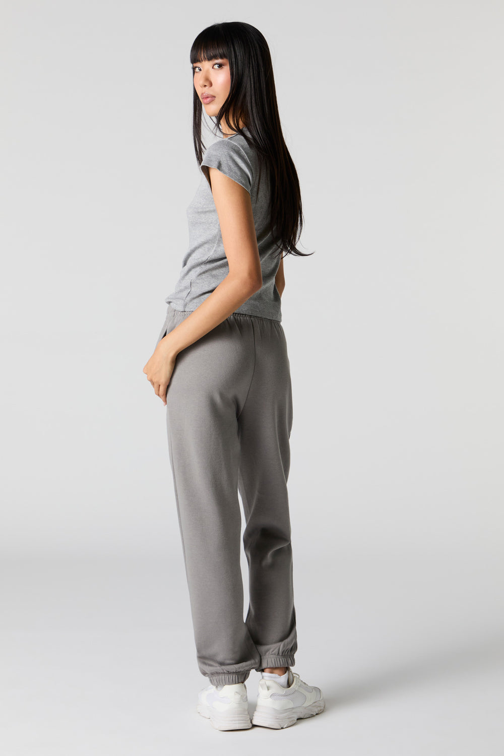 High Rise Solid Fleece Jogger High Rise Solid Fleece Jogger 21