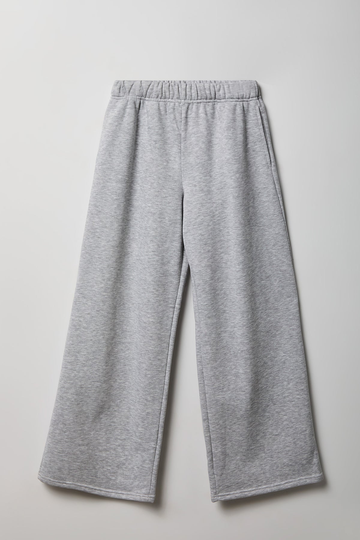 Fleece Ultra Wide Leg Sweatpant - Heather Grey