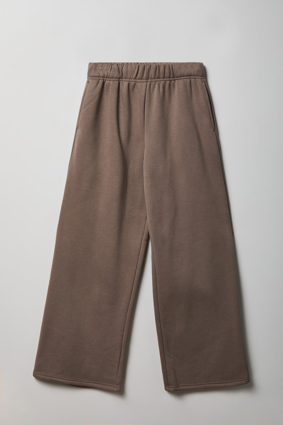 Fleece Ultra Wide Leg Sweatpant - Taupe