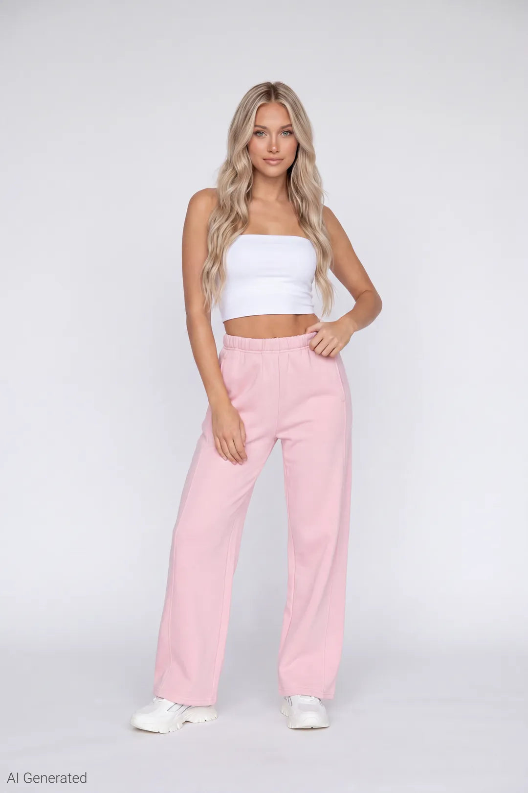 Fleece Baggy Sweatpant - Light Pink