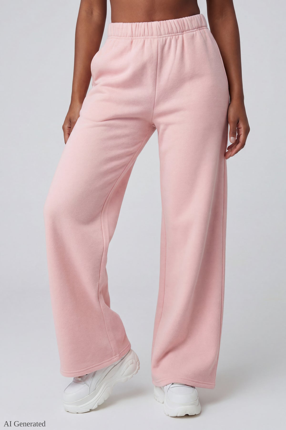 Alt View 3. Fleece Ultra Wide Leg Sweatpant - Light Pink