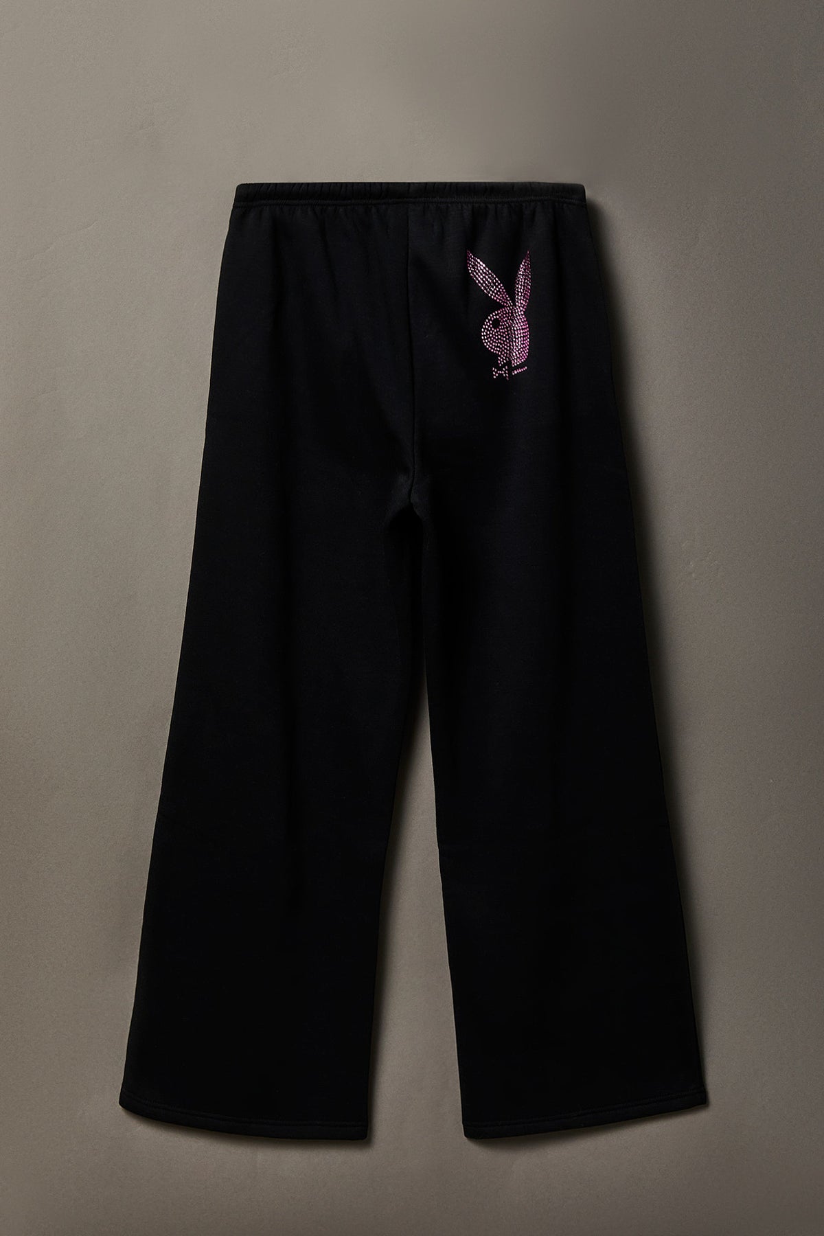 Alt View 2. Playboy Rhinestone Wide Leg Sweatpant - Black