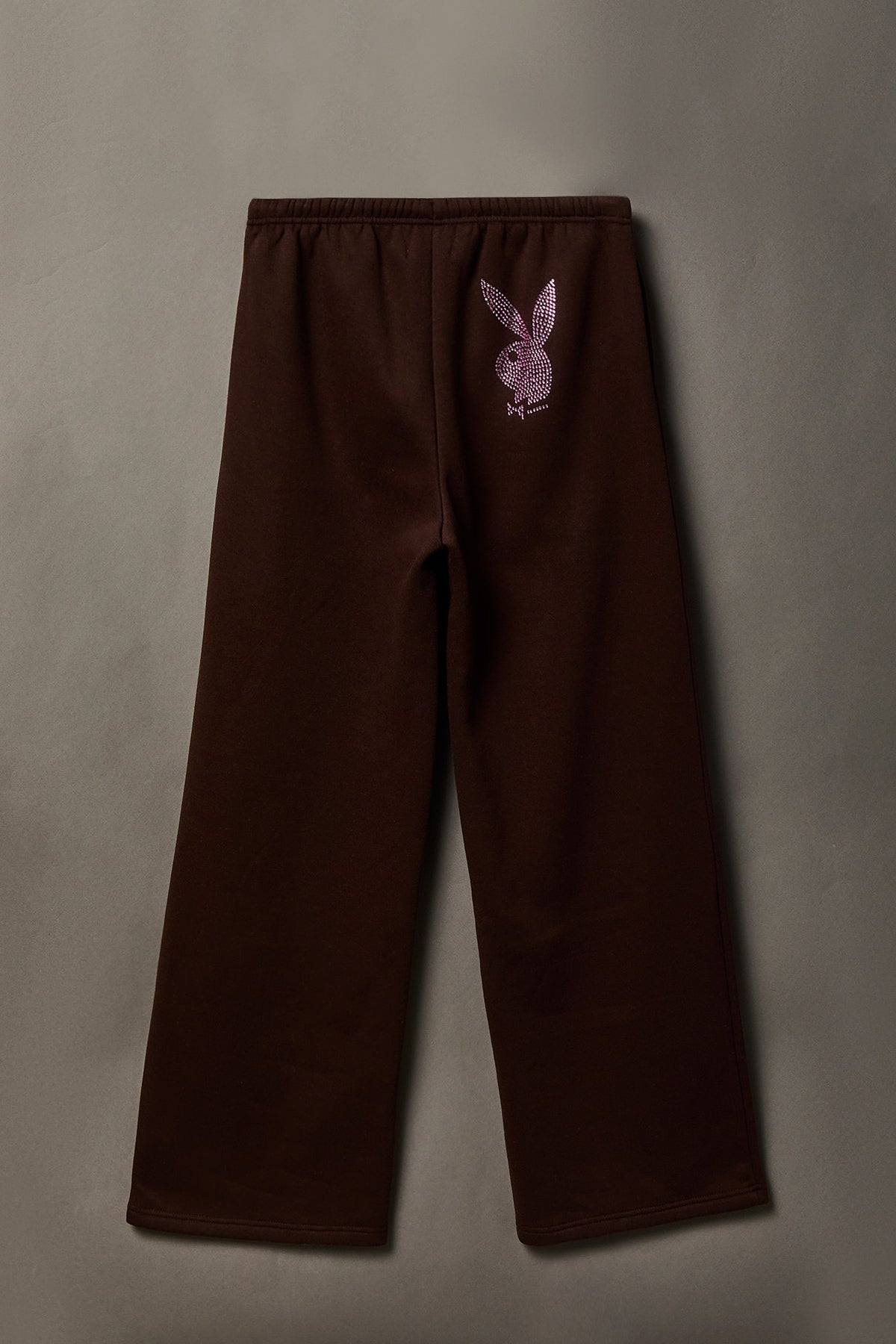 Alt View 2. Playboy Rhinestone Wide Leg Sweatpant - Brown