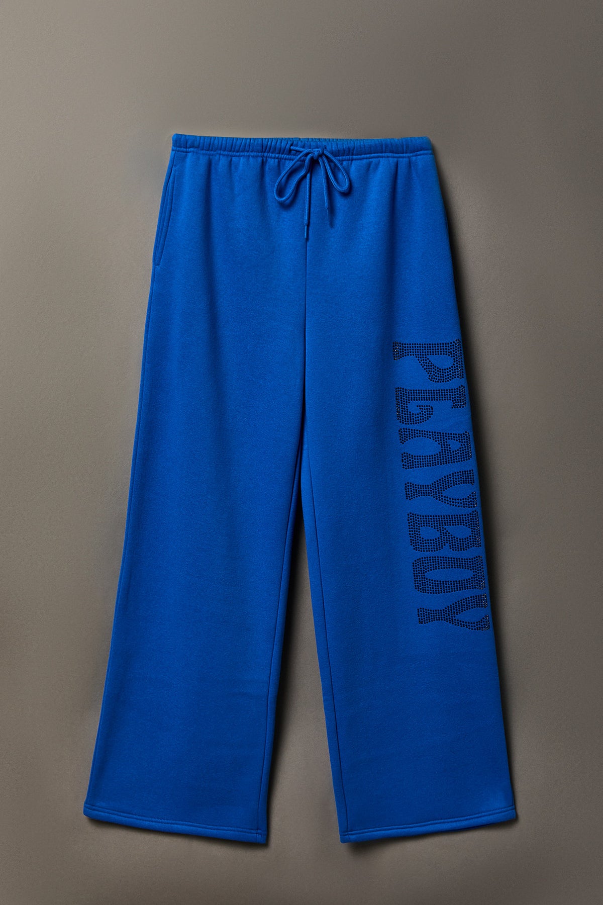 Playboy Rhinestone Wide Leg Sweatpant - Blue