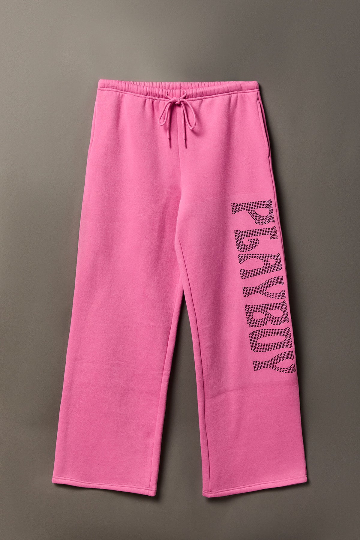 Playboy Rhinestone Wide Leg Sweatpant - Pink