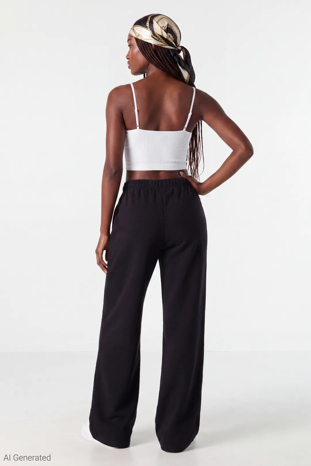 Alt View 2. Fleece Ultra Wide Sweatpant - Black