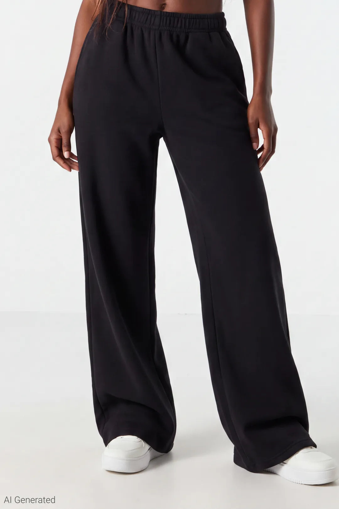 Alt View 3. Fleece Ultra Wide Sweatpant - Black