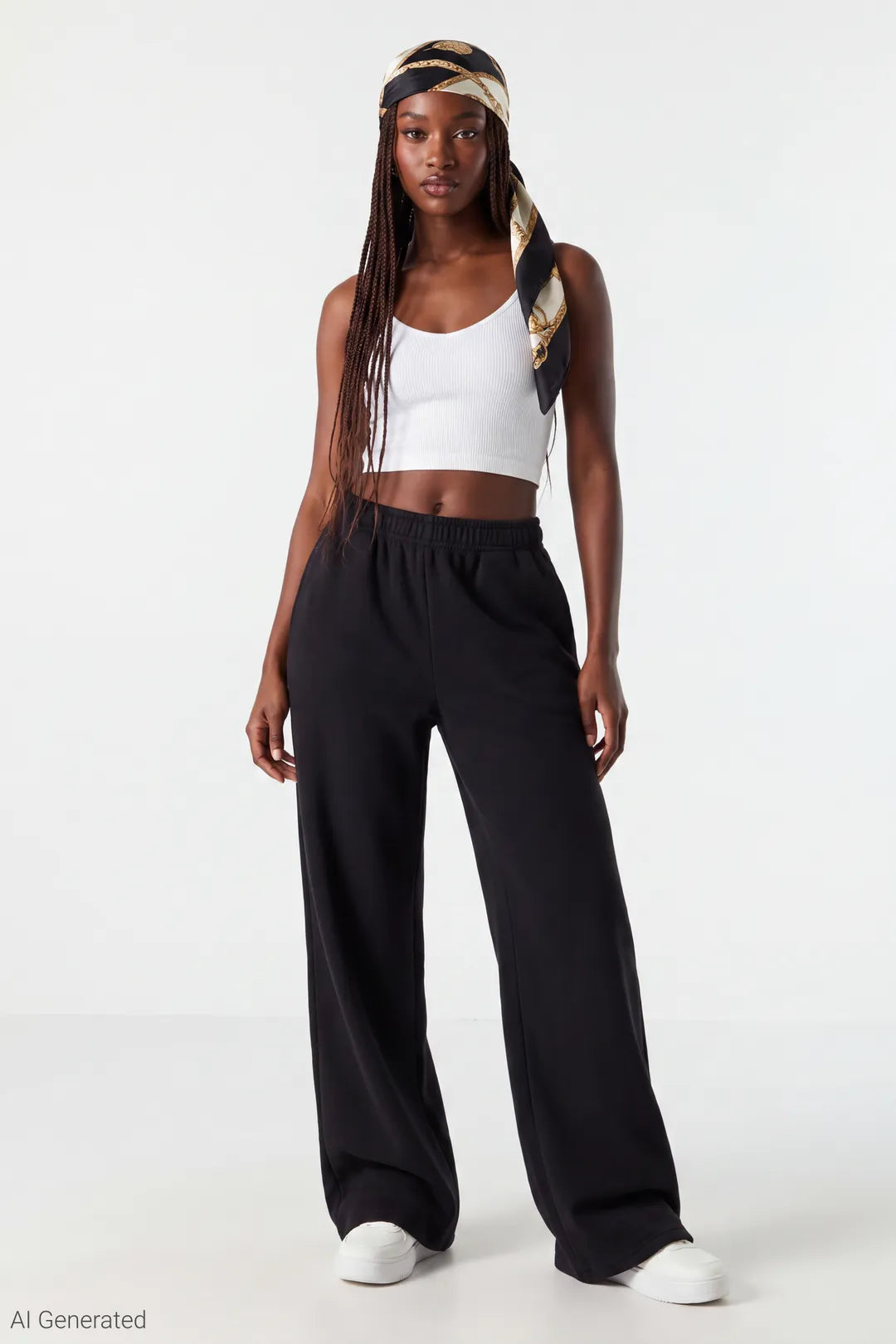 Fleece Ultra Wide Sweatpant - Black